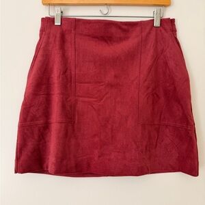 Banana Republic Petite 6 Faux Suede Mini Skirt Pink